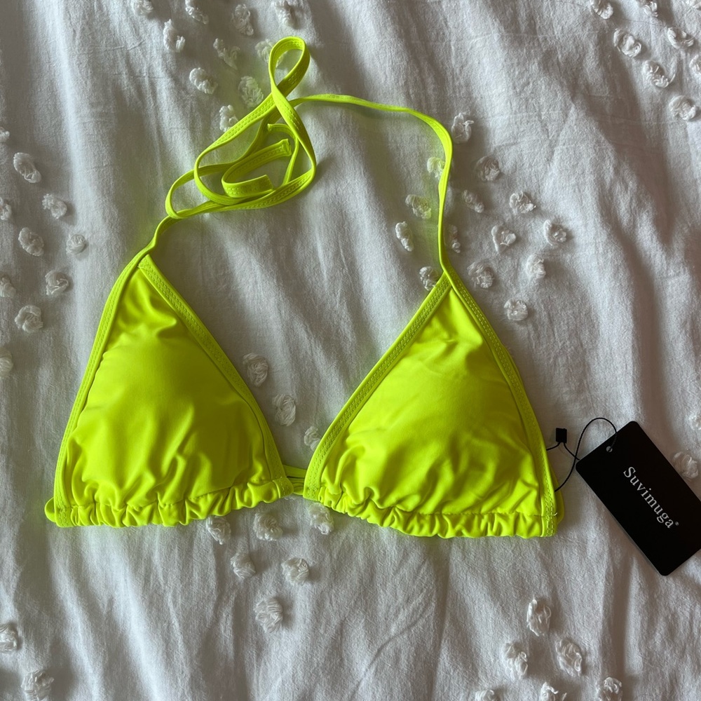 Neon Yellow Bikini Top